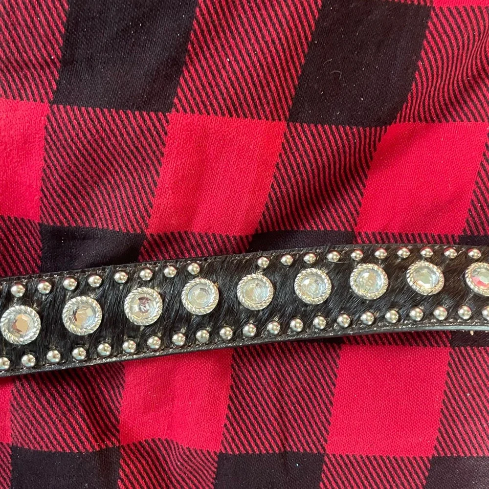 Ranger Belt Company Kids Western Star Rhinestone Cowhide Leather‎ Belt Size 28